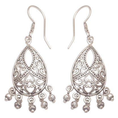 Ballroom Crest Artisan Handmade 925 Sterling Silver Chandelier Earrings