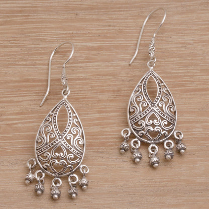 Ballroom Crest Artisan Handmade 925 Sterling Silver Chandelier Earrings