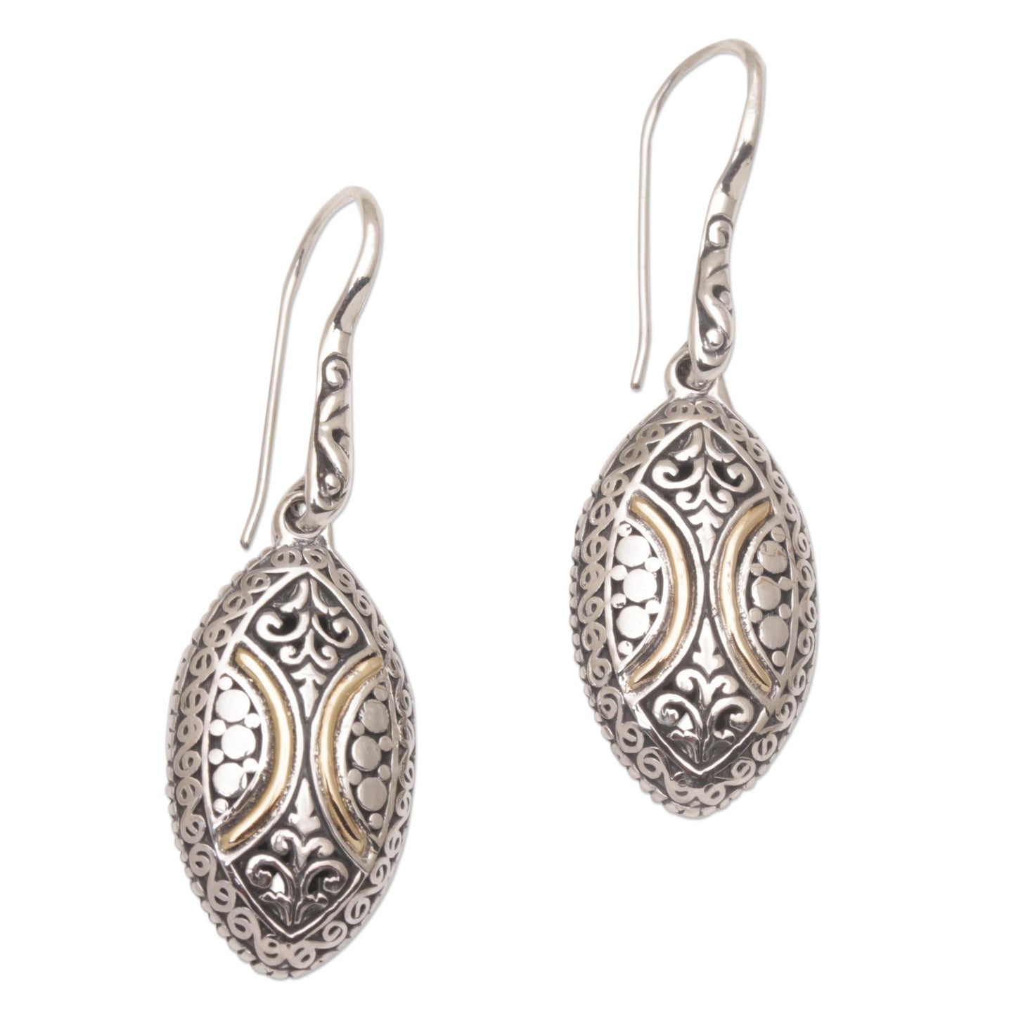 Palatial Eternity 18k Gold Accent Sterling Silver Dangle Earrings from Bali