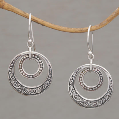 Dreamy Wanderer Hand Crafted Balinese Sterling Silver Dangle Earrings