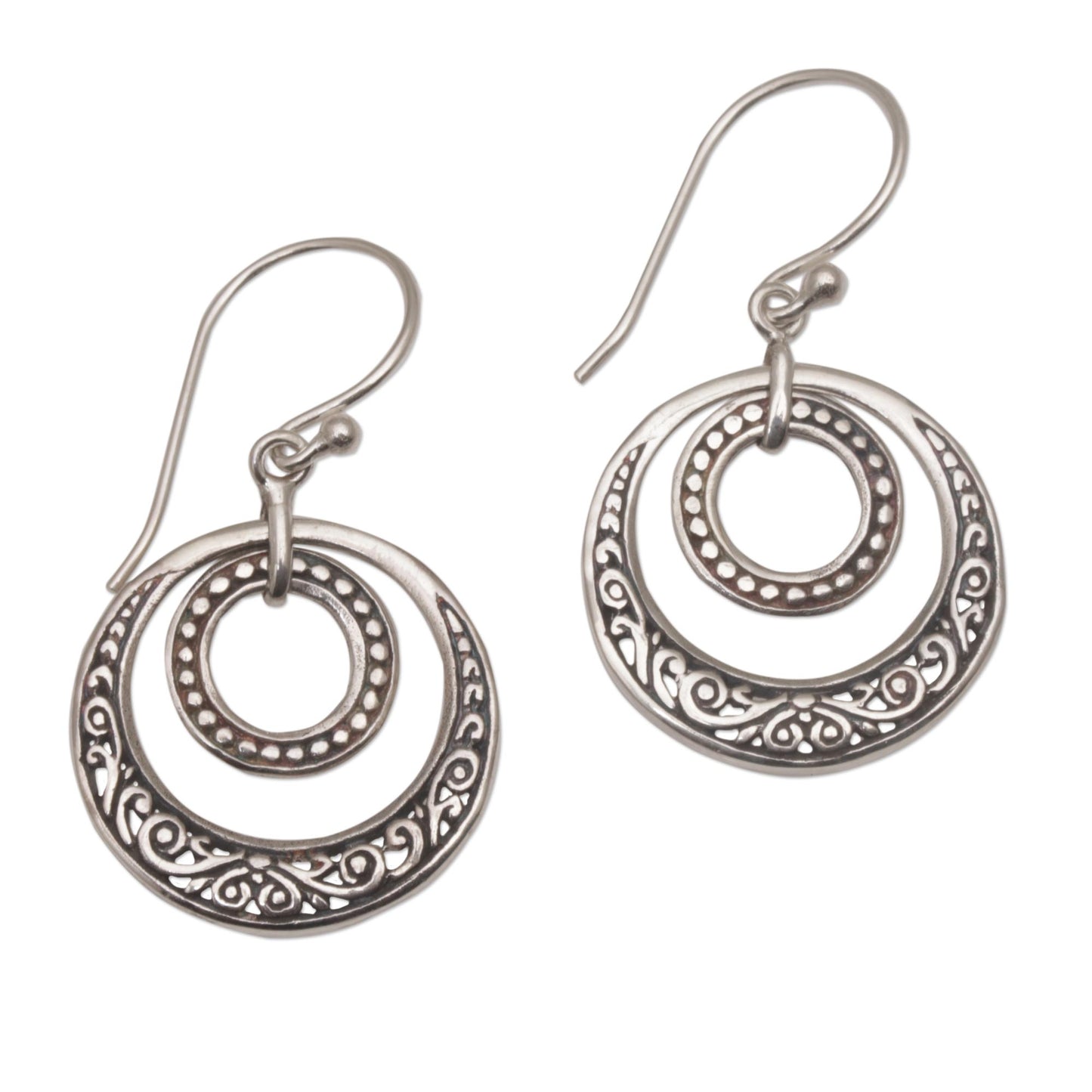 Dreamy Wanderer Hand Crafted Balinese Sterling Silver Dangle Earrings