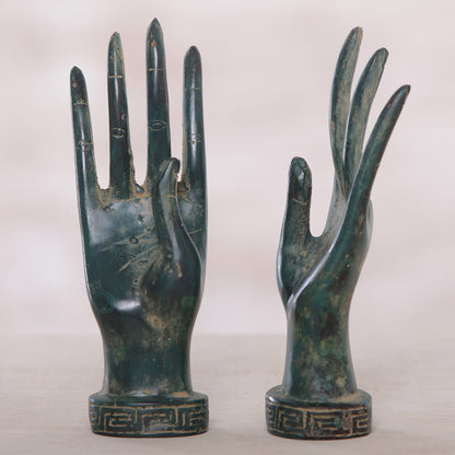 Hands Of A Goddess Bronze Statuette Pair