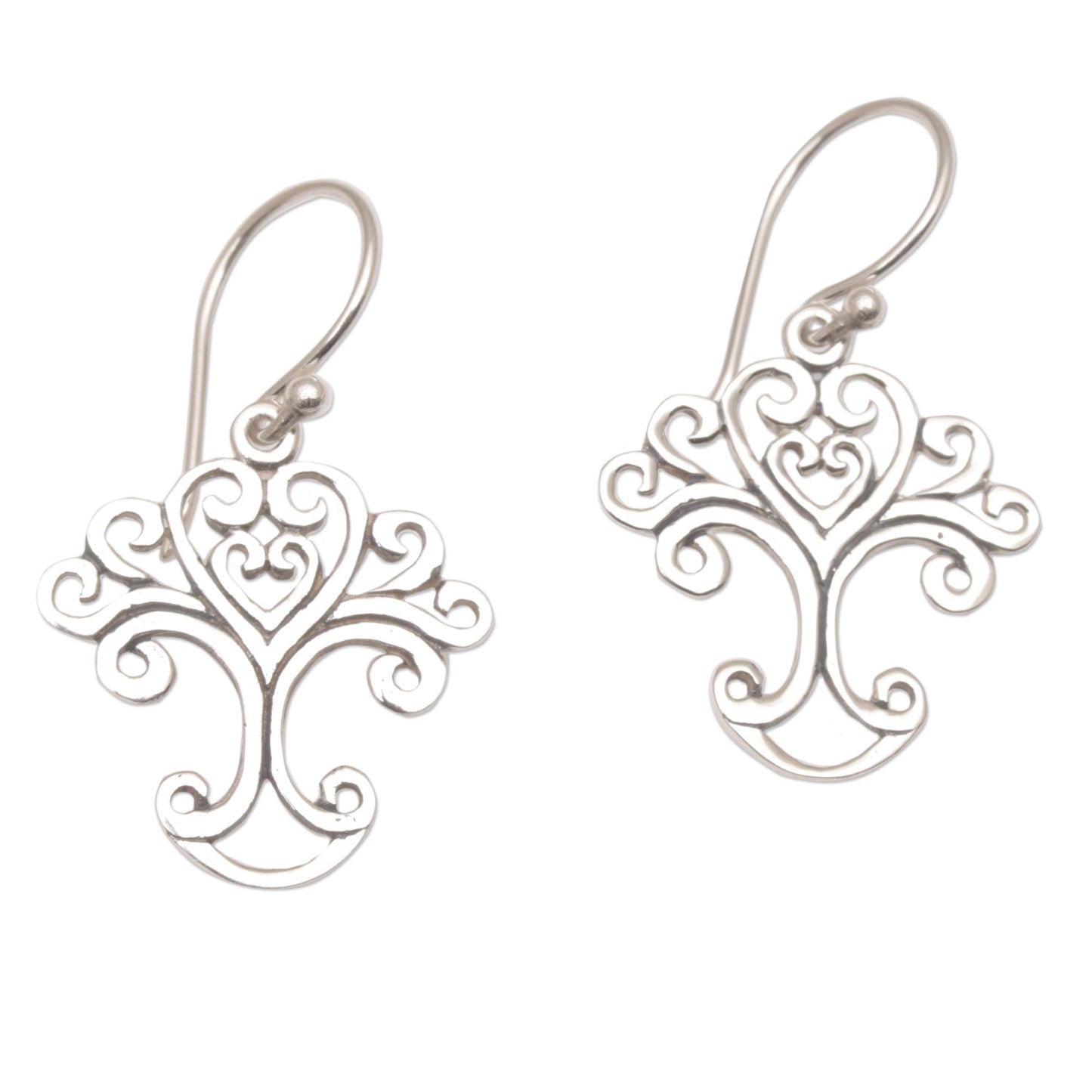 Loving Tree Handmade Sterling Silver Tree Earrings from Indonesia