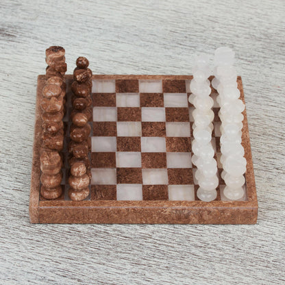 Ivory Challenge Onyx & Marble Mini Chess Set