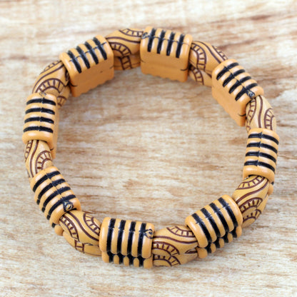 Sensational Stripes Two Layer Recycled Plastic Beaded Striped Stretch Bracelet