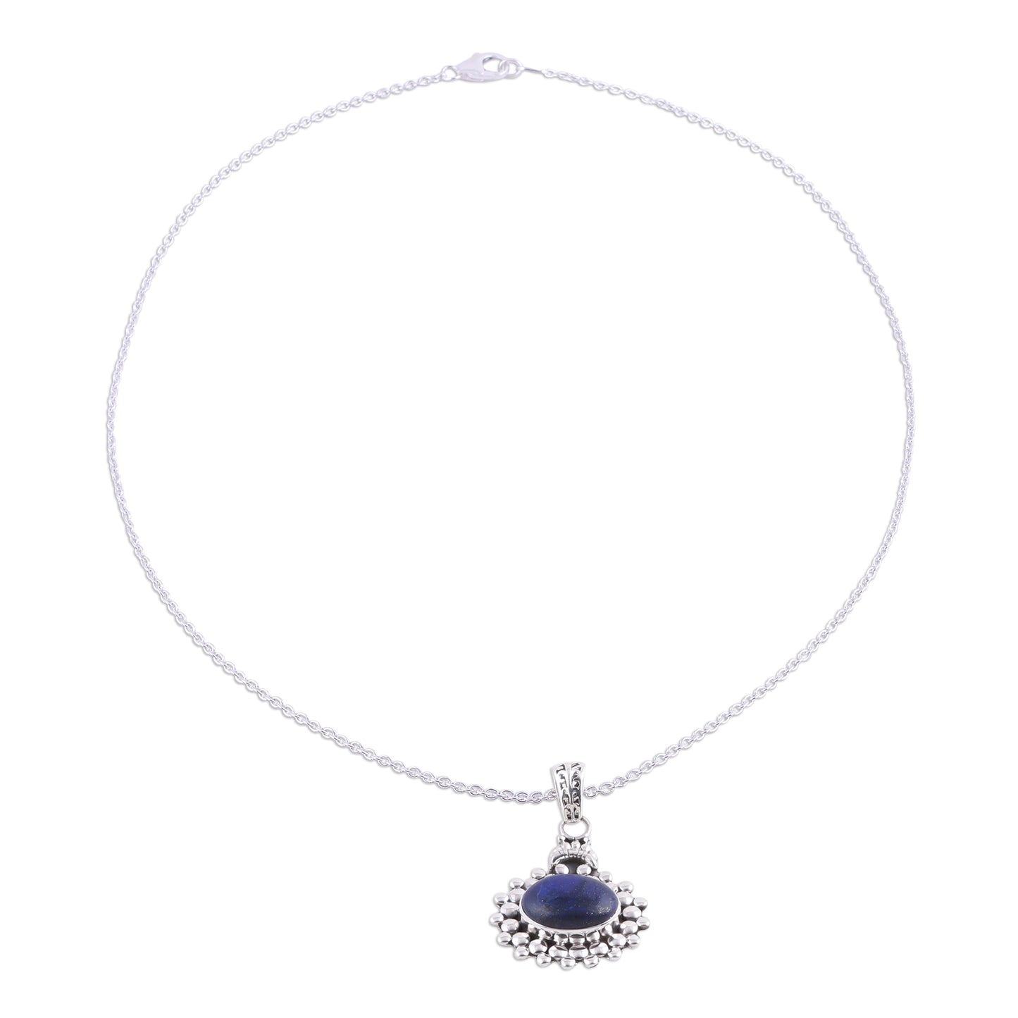 Jewel of Jaipur Lapis Lazuli and Sterling Silver Pendant Necklace from India