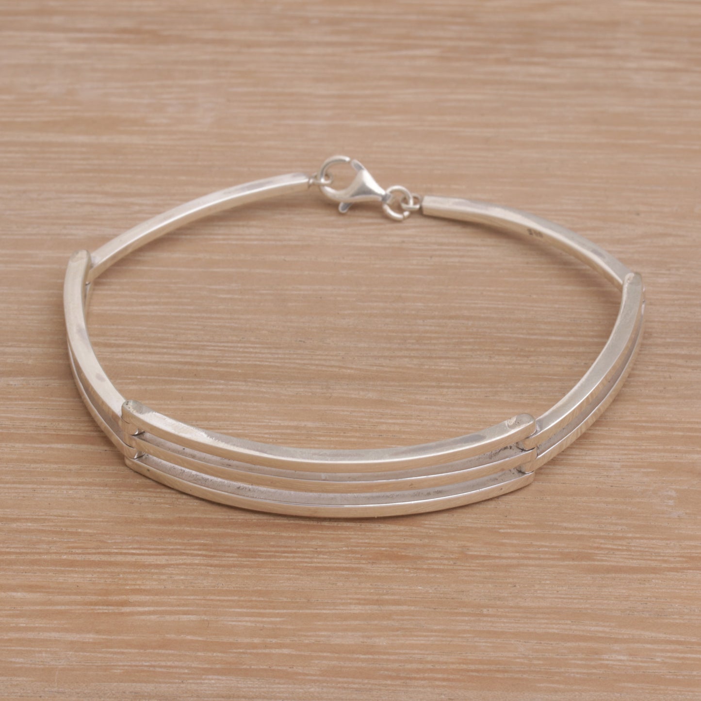 Ternion Men's Handmade Sterling Silver Bracelet from Bali