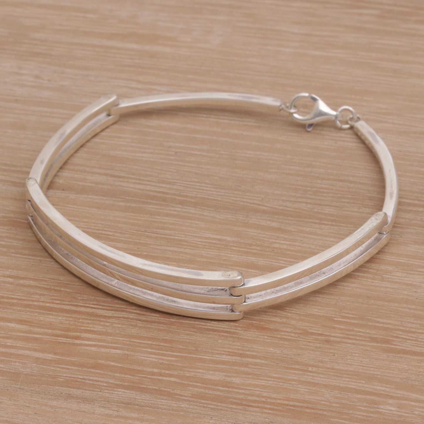 Ternion Men's Handmade Sterling Silver Bracelet from Bali