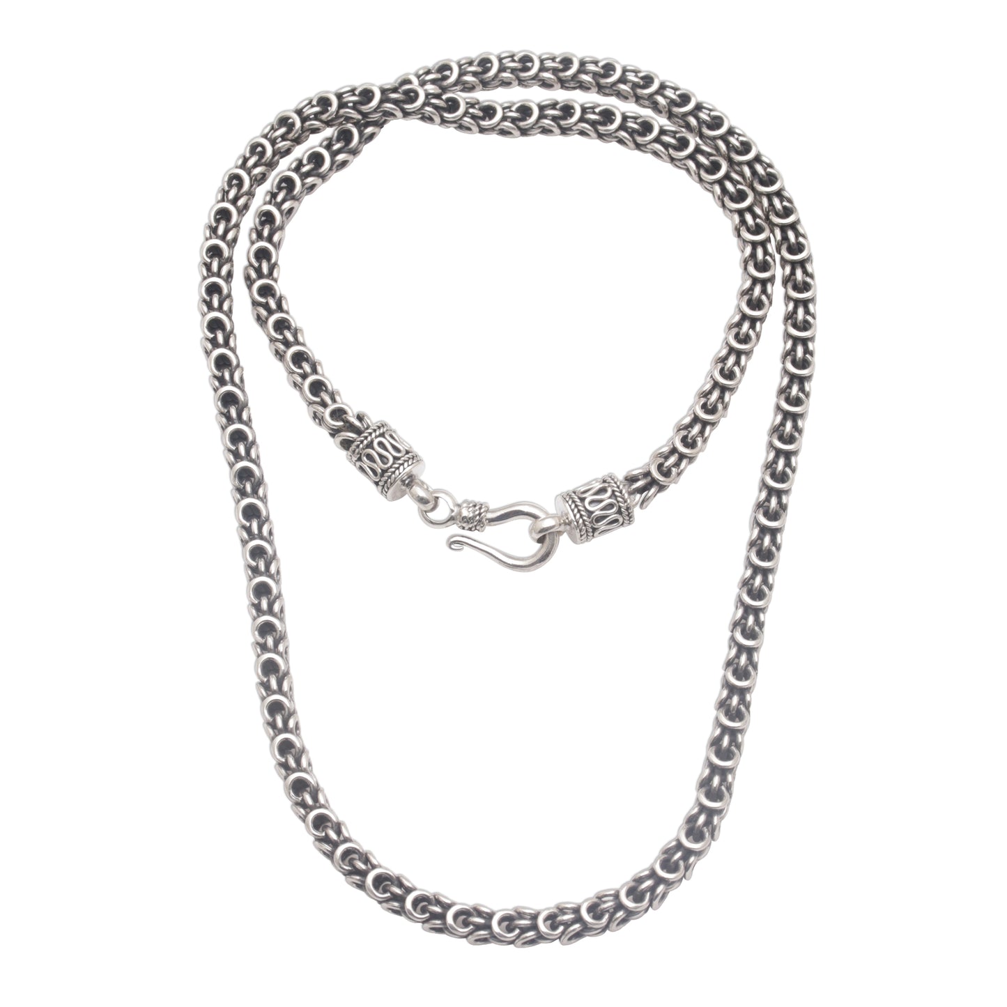 Sisik Charm Men's Handmade Sterling Silver Chain Necklace from Bali