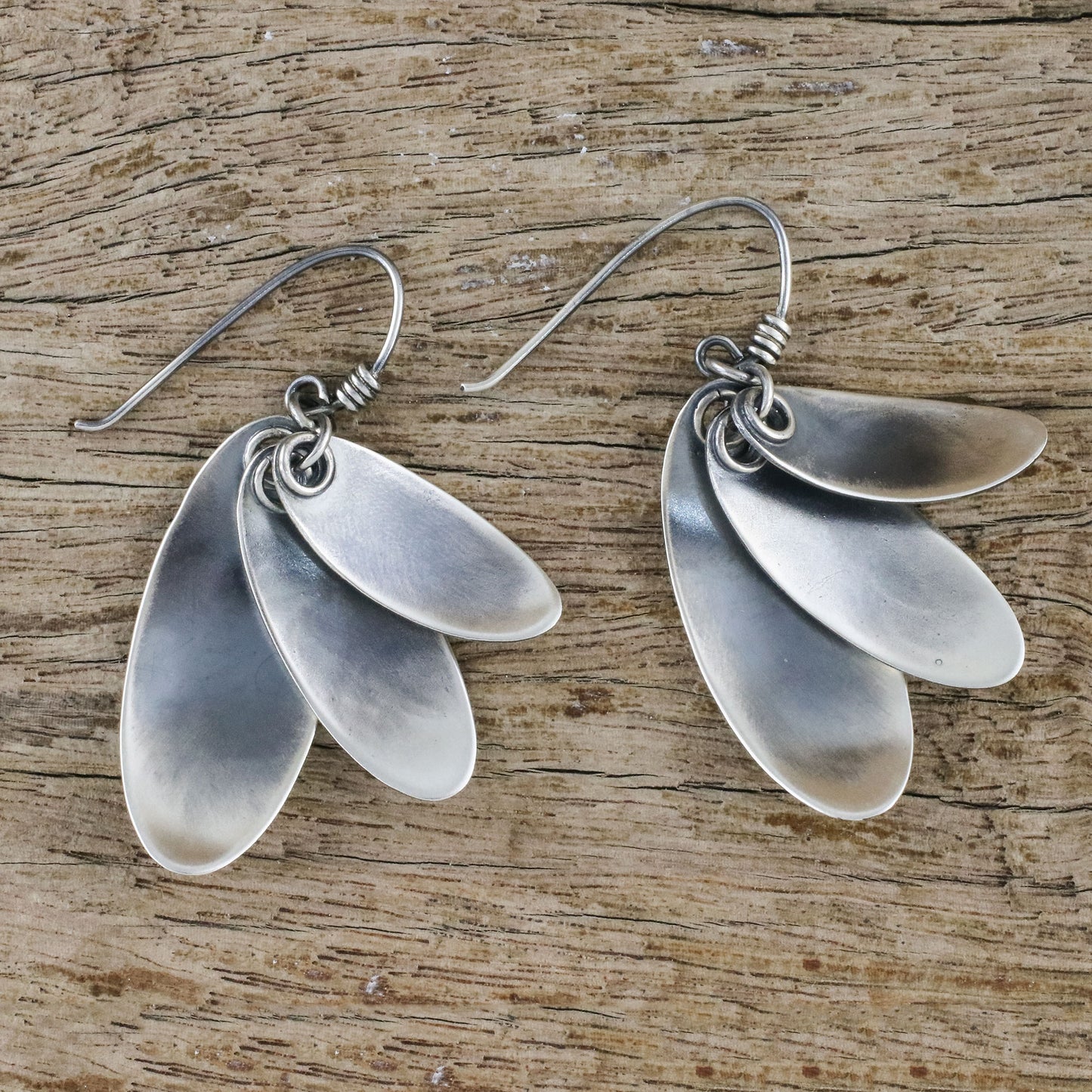 Mystical Trios Curvy Sterling Silver Dangle Earrings from Thailand