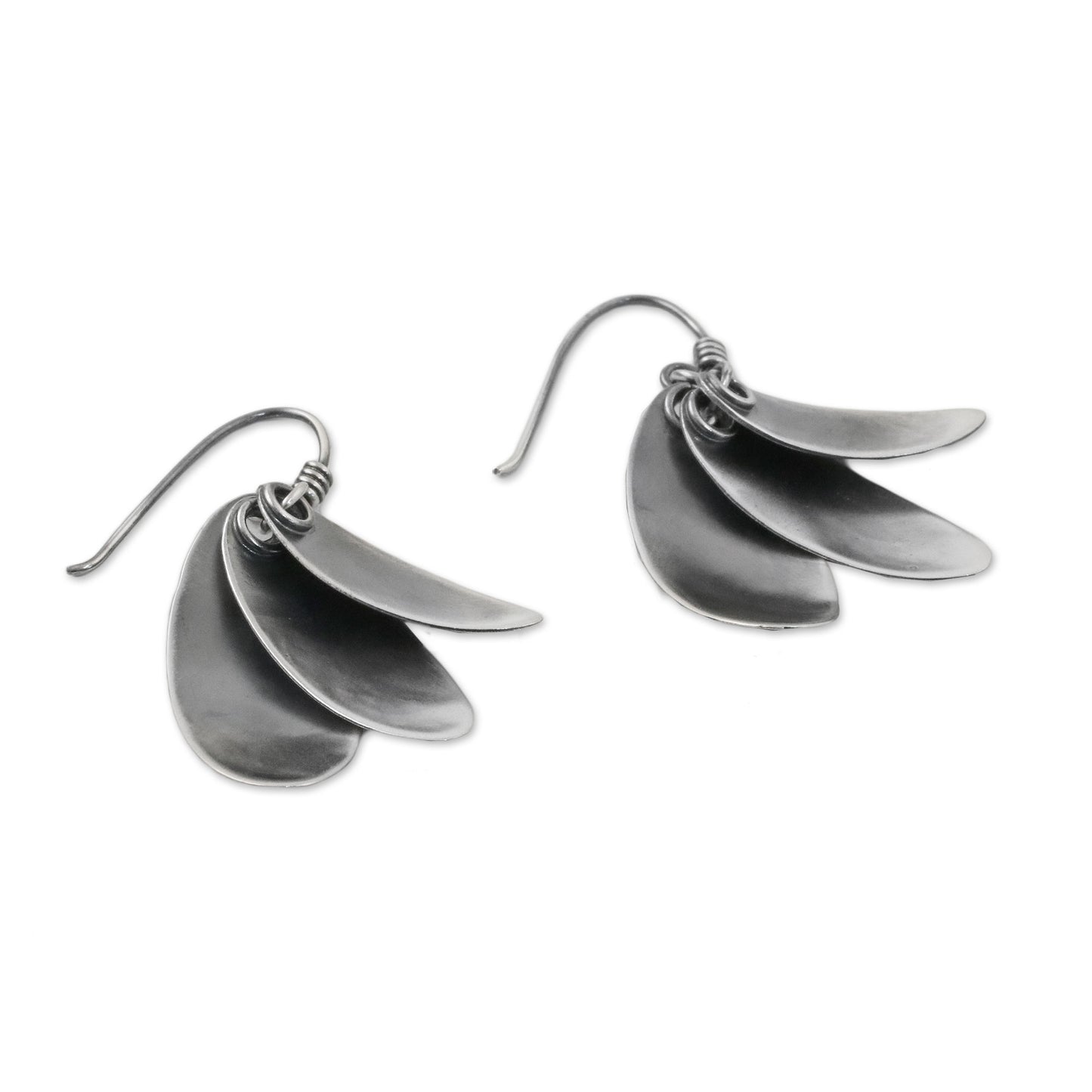 Mystical Trios Curvy Sterling Silver Dangle Earrings from Thailand