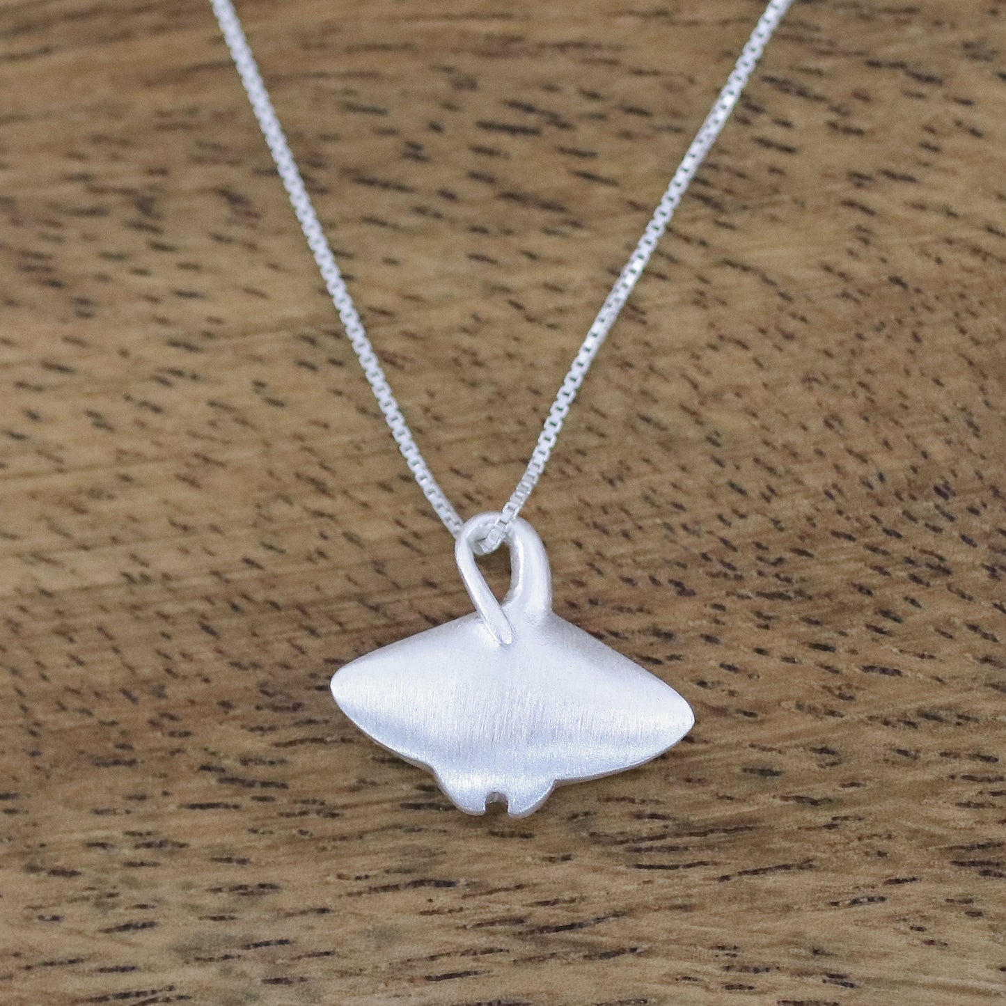 Glimmering Stingray Sterling Silver Stingray Pendant Necklace from Thailand