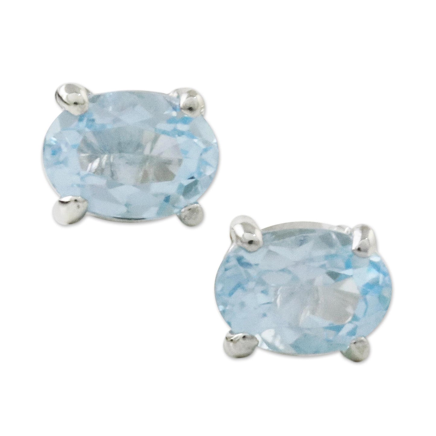 Everlasting Blue Classic Blue Topaz Stud Earrings from Thailand