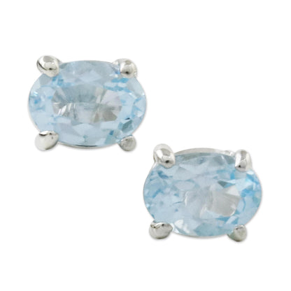 Everlasting Blue Classic Blue Topaz Stud Earrings from Thailand