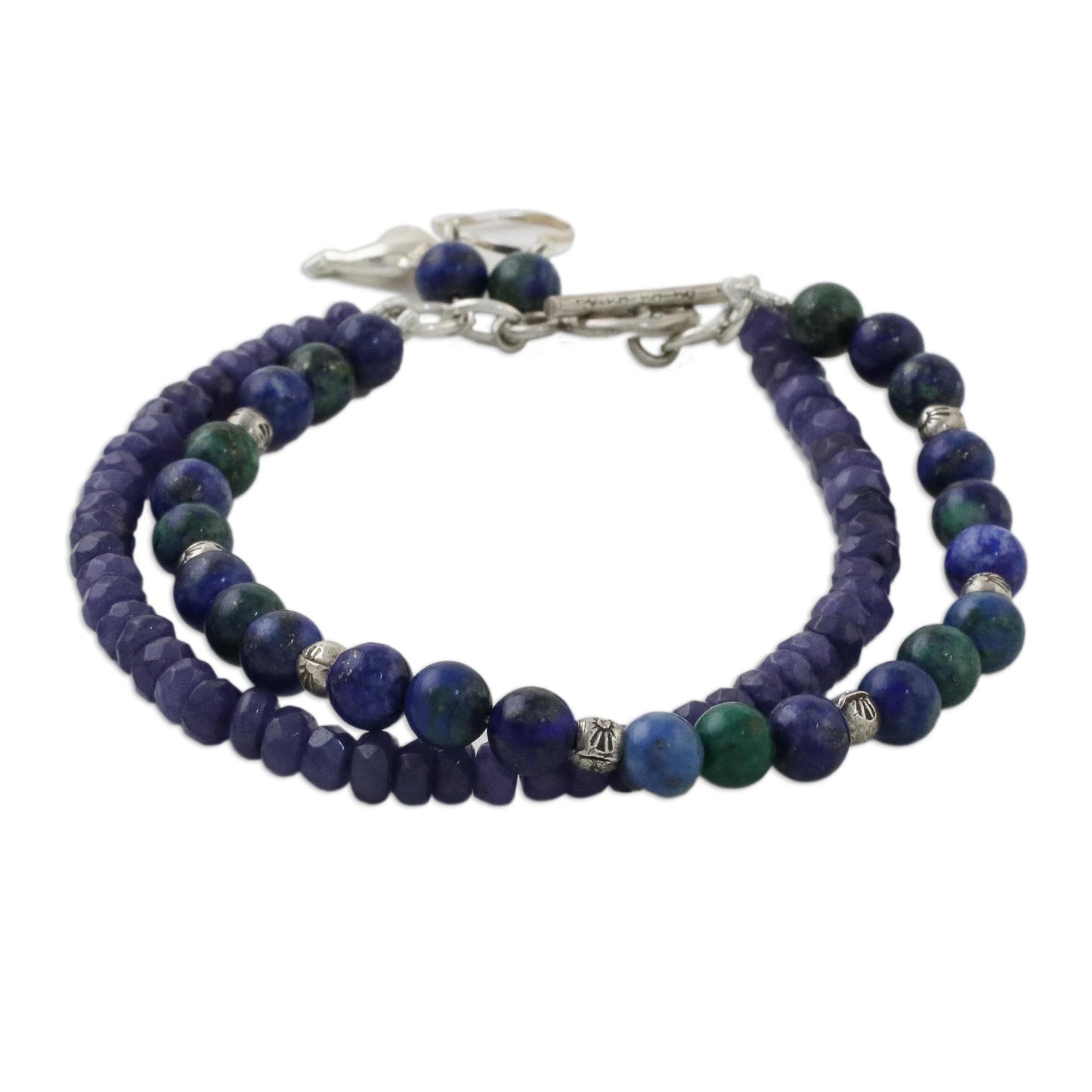 Dolphin Adventure Dolphin Themed Gemstone Bead Bracelet with 950 Silver