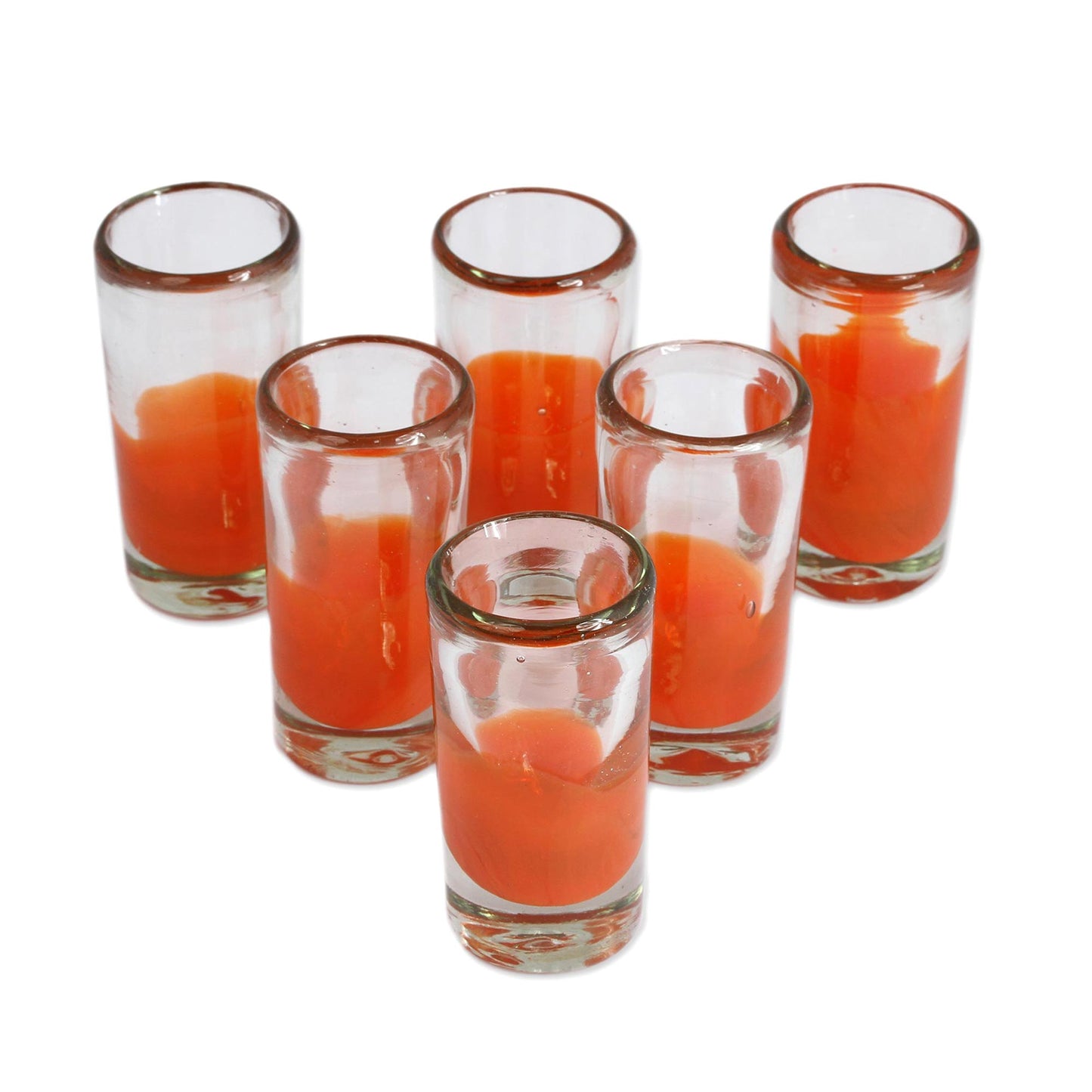 Orange Waves Shot Glasses