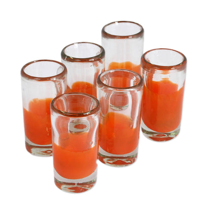 Orange Waves Shot Glasses