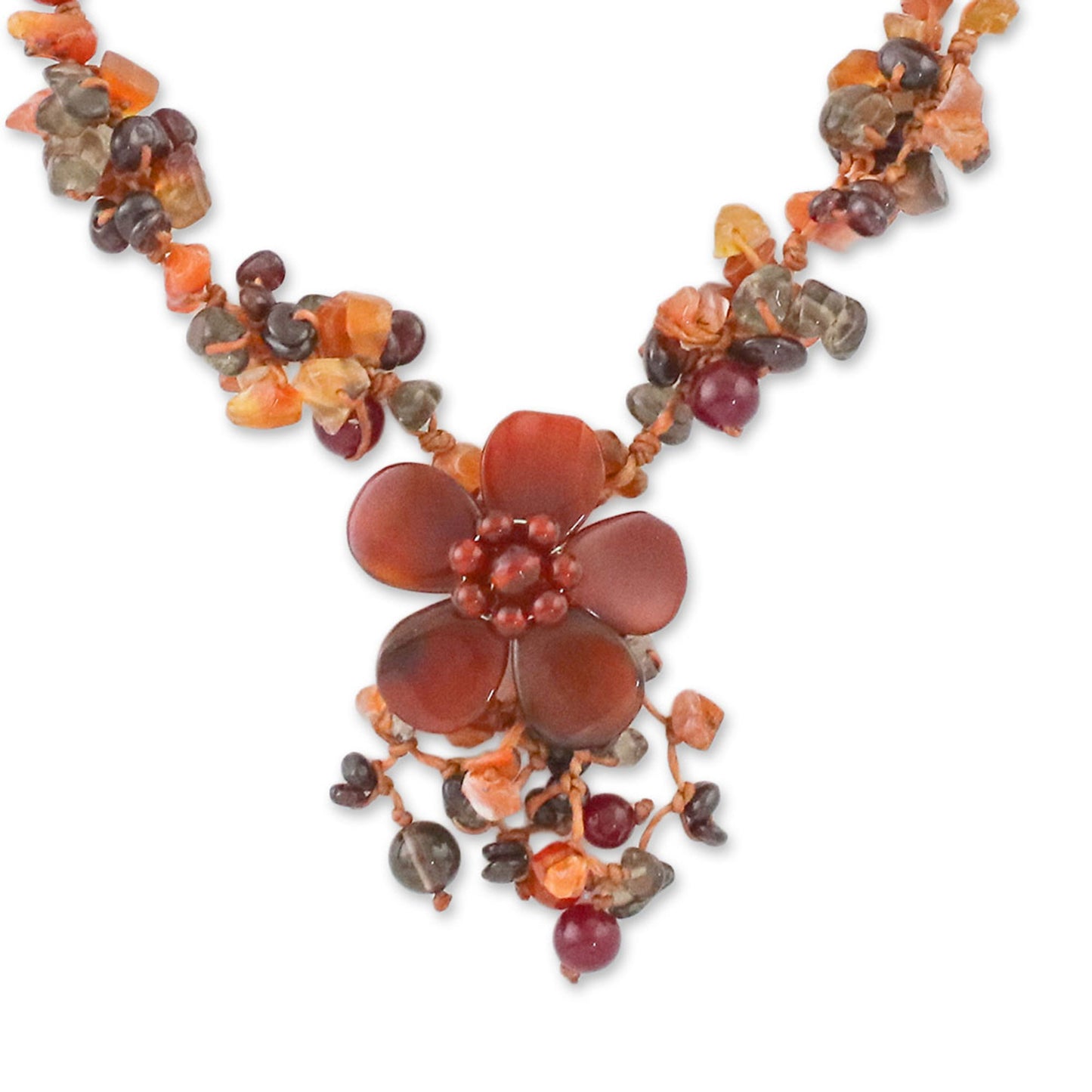 Dazzling Bloom Multi-Gem Flower Necklace