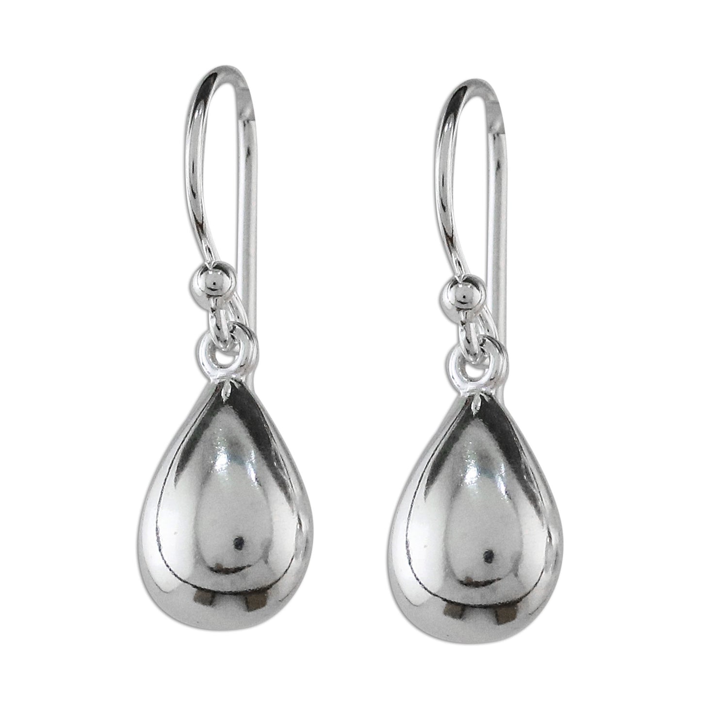 Reflective Drops High-Polish Sterling Silver Dangle Earrings from Thailand