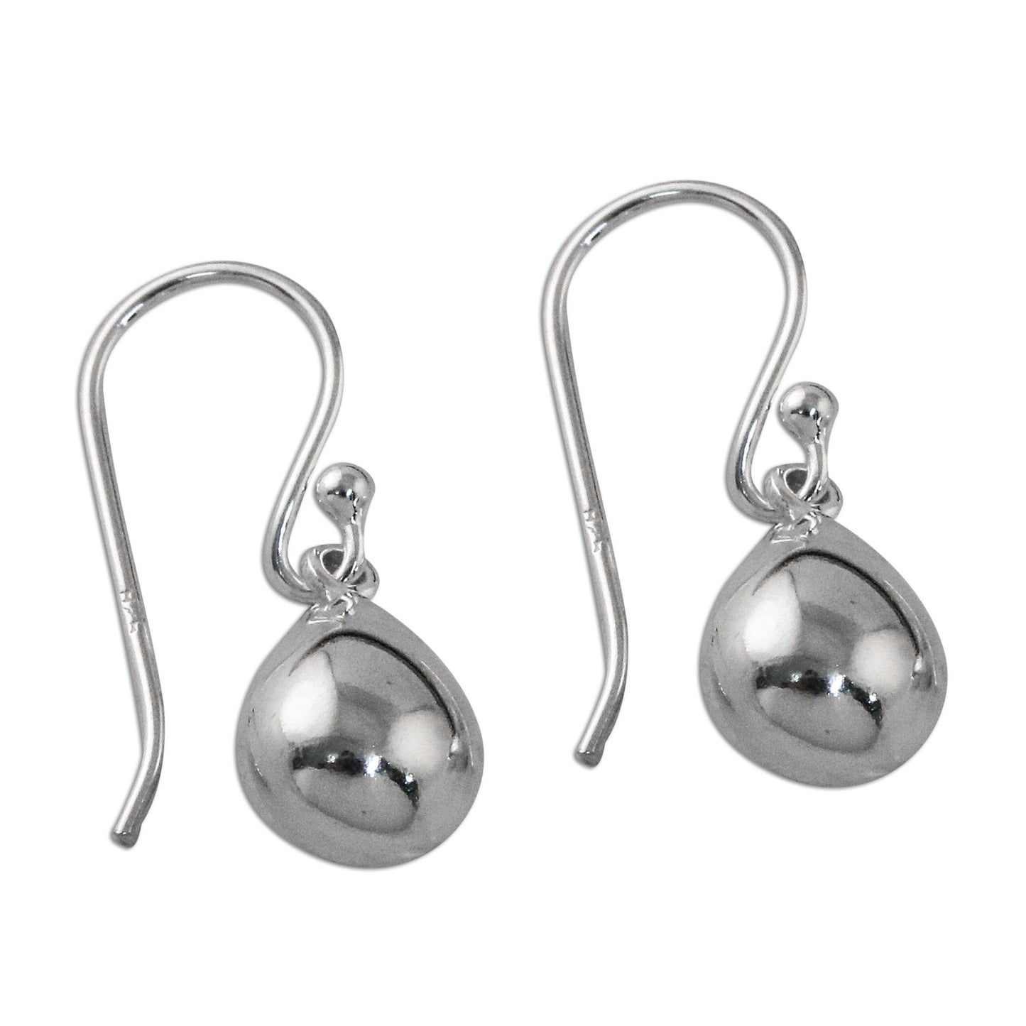 Reflective Drops High-Polish Sterling Silver Dangle Earrings from Thailand