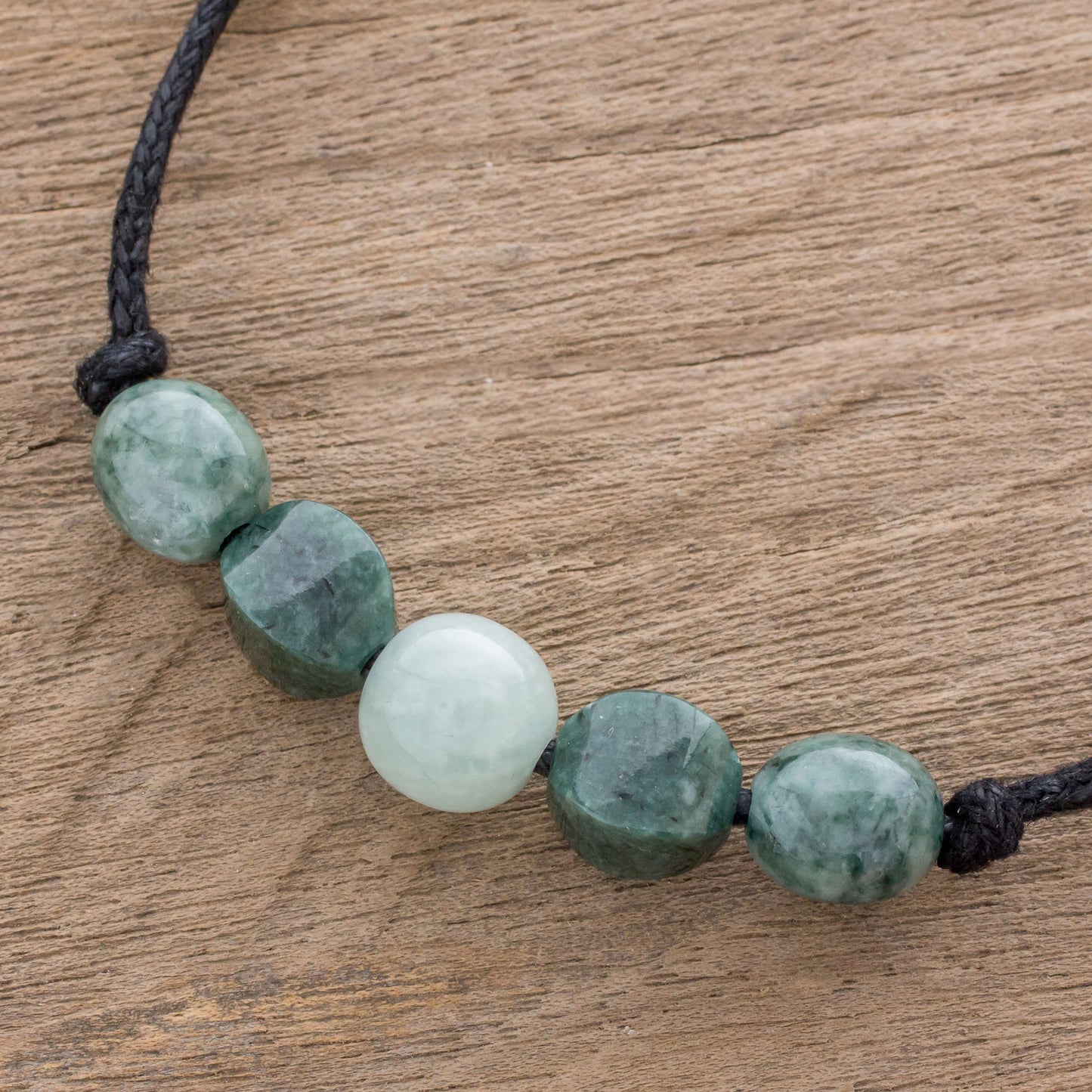 Shades of Beauty Adjustable Jade Beaded Pendant Necklace from Guatemala