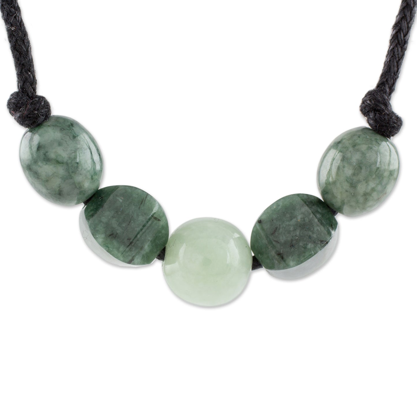 Shades of Beauty Adjustable Jade Beaded Pendant Necklace from Guatemala