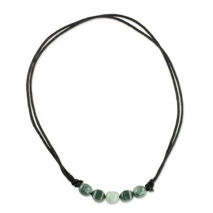 Shades of Beauty Adjustable Jade Beaded Pendant Necklace from Guatemala