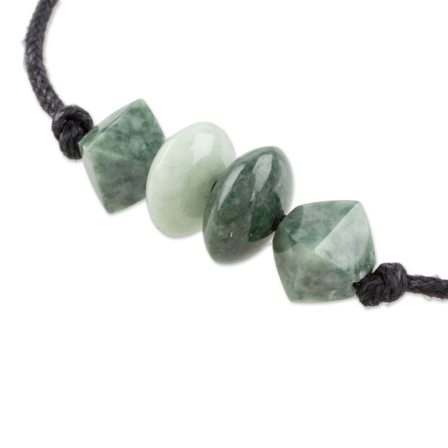 Geometry and Harmony Handcrafted Jade Beaded Pendant Necklace from Guatemala