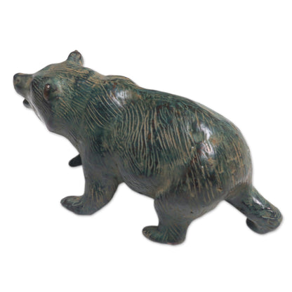 Brave Bear Bronze Figurine