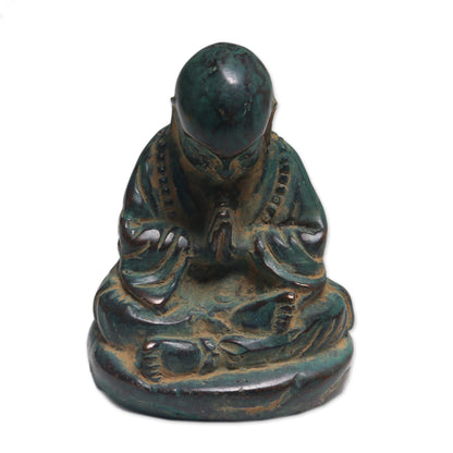 Buddha's Enlightenment Handcrafted Balinese Bronze Meditating Buddha Figurine