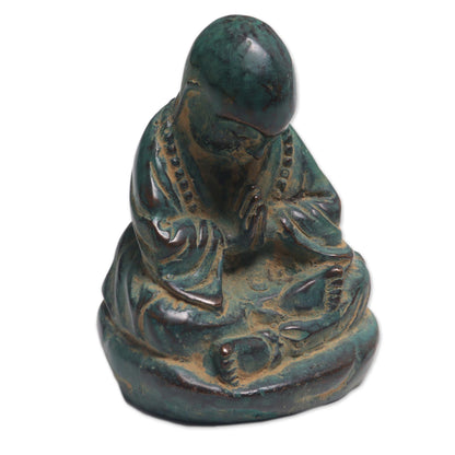 Buddha's Enlightenment Handcrafted Balinese Bronze Meditating Buddha Figurine