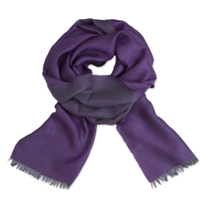 Options in Plum Alpaca and Silk Blend Scarf