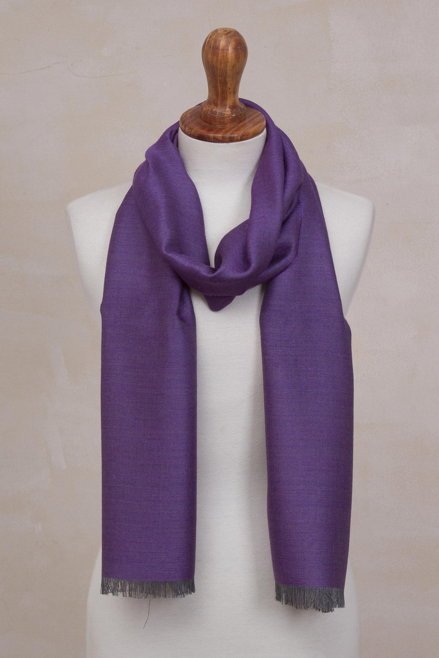 Options in Plum Alpaca and Silk Blend Scarf