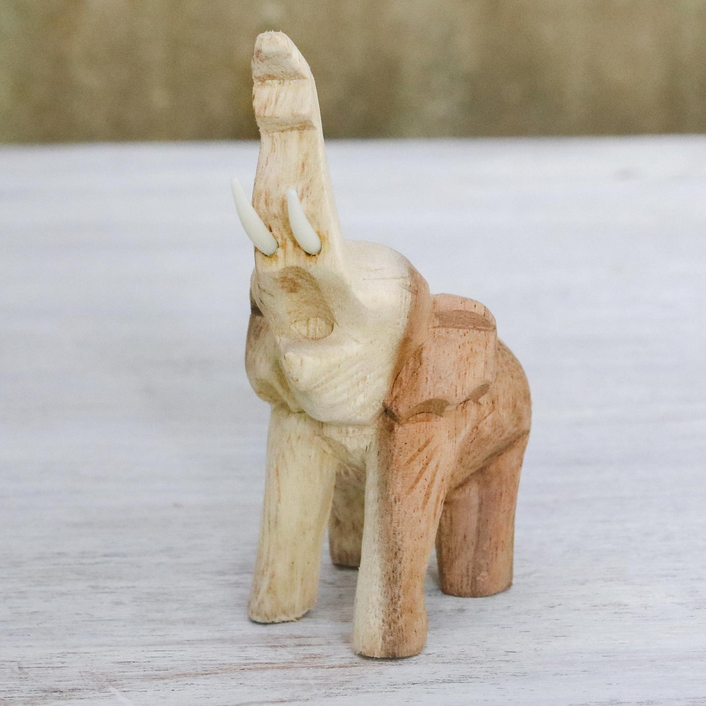Wild Life Brown Wood Elephant Sculpture