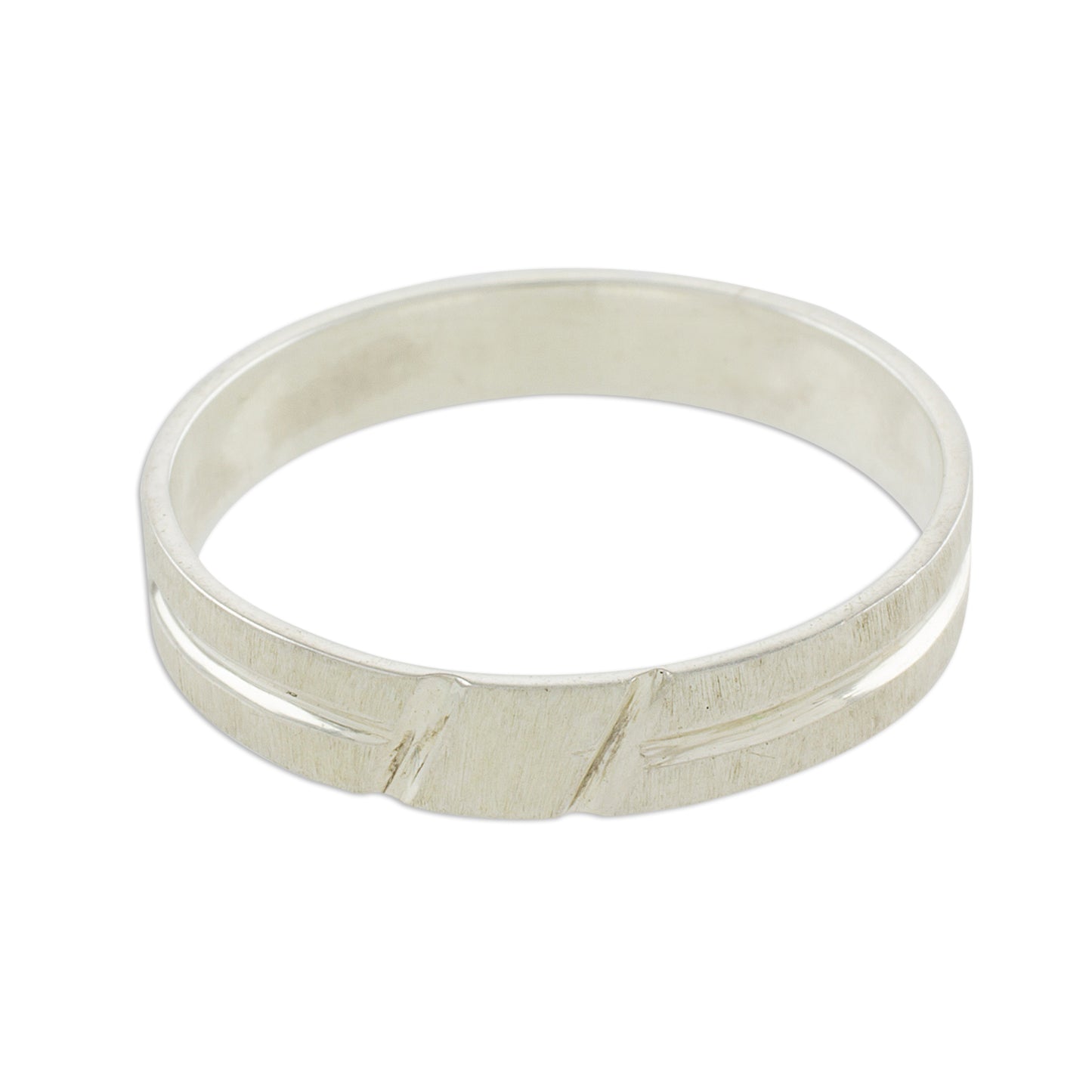 Faith in Life Simple Sterling Silver Band Ring Crafted in Guatemala