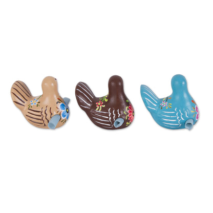 Love Messenger Hand Painted Ceramic Doves for Love Notes (Set of 3)