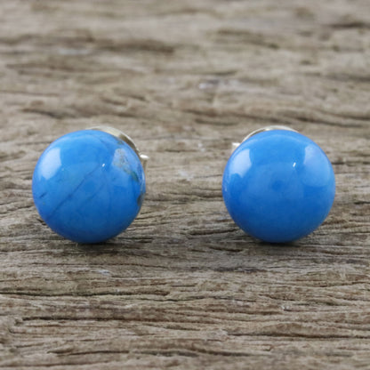 Paradise Lagoon Handmade 925 Sterling Silver Magnesite Stud Earrings