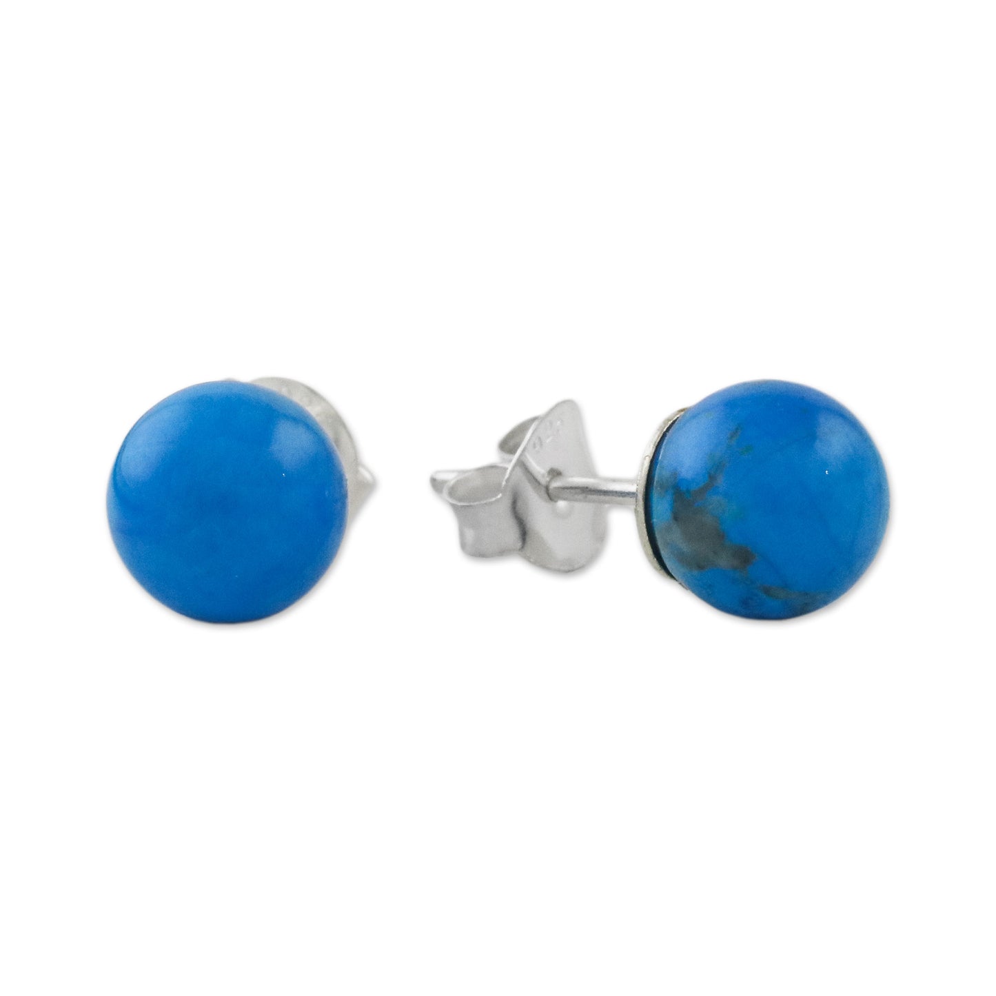 Paradise Lagoon Handmade 925 Sterling Silver Magnesite Stud Earrings