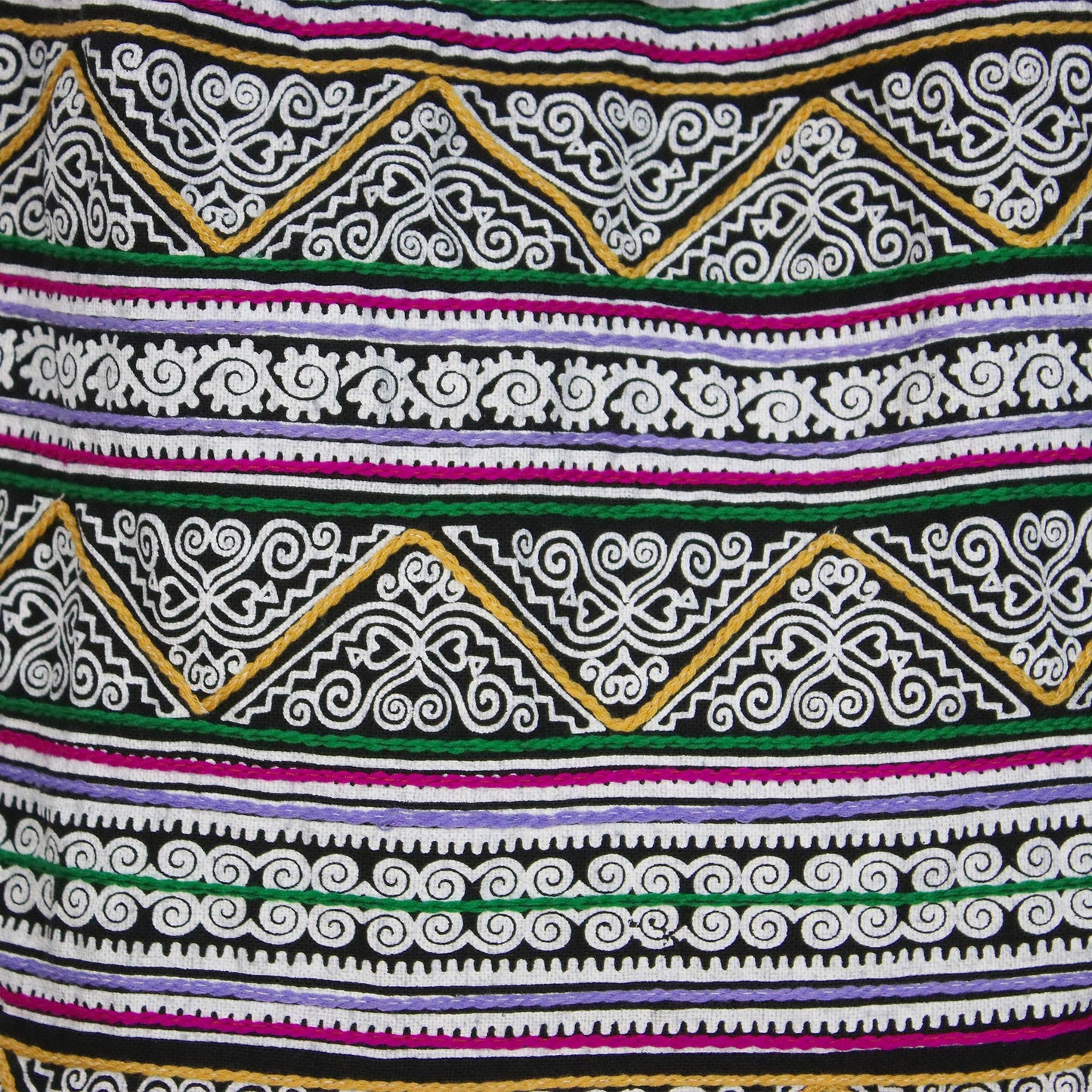 Thai Spirals Multicolored Embroidered Cotton Shoulder Bag from Thailand