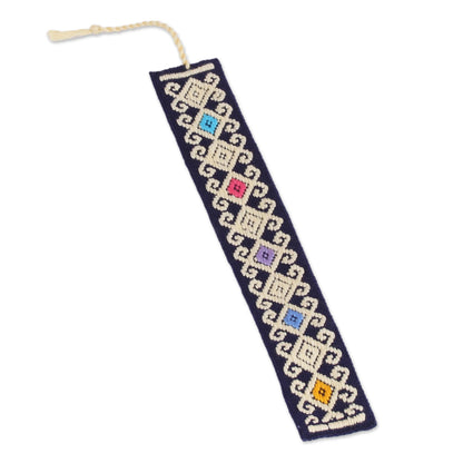 Star Garden Handwoven Multi-Color Embroidered Cotton Bookmark