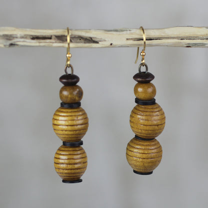 Good Nature Sese Wood and Recycled Plastic Earrings from Ghana