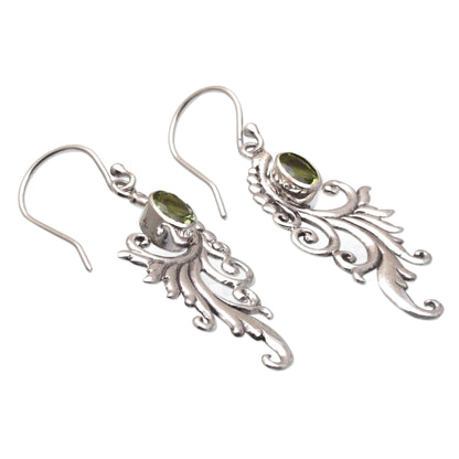 By the Wind Peridot and Sterling Silver Dangle Earrings from Bali