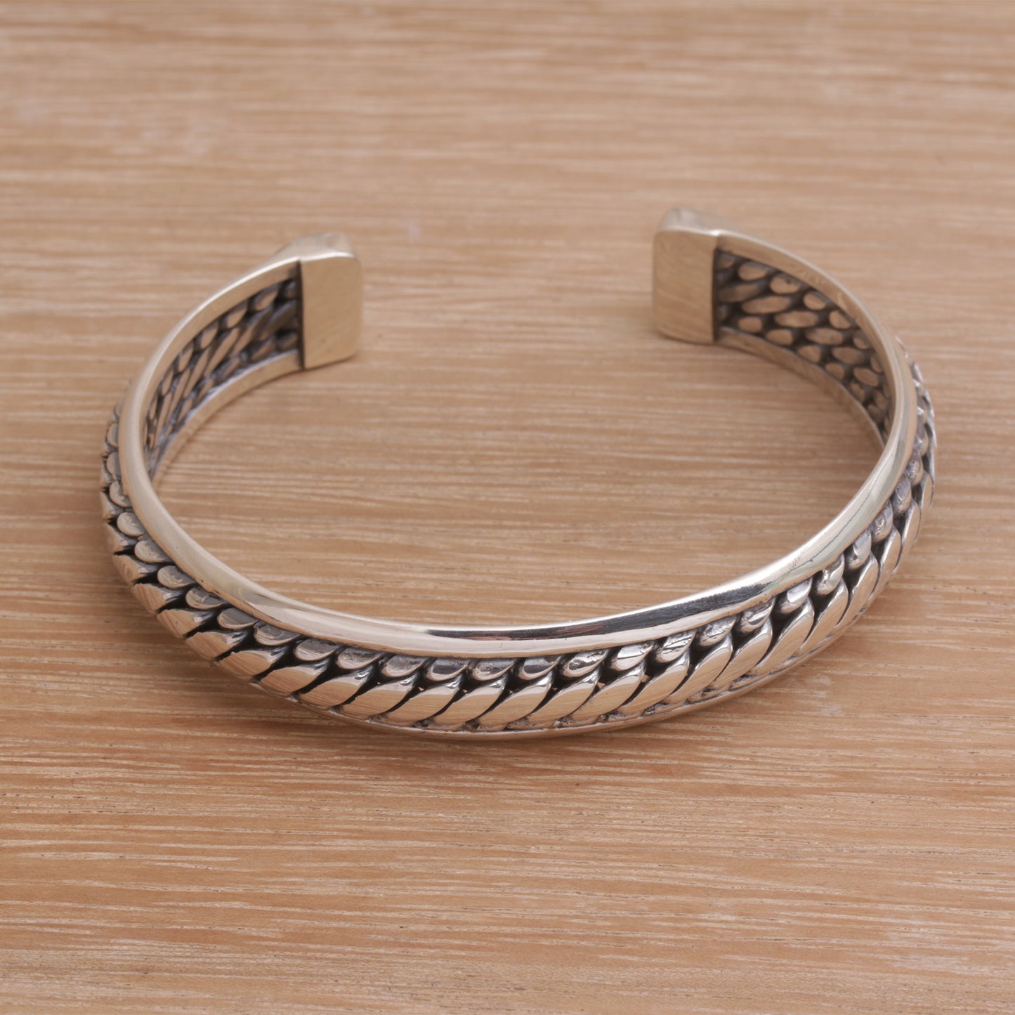 Eternity Bond Sterling Silver Cuff Bracelet Handcrafted in Bali