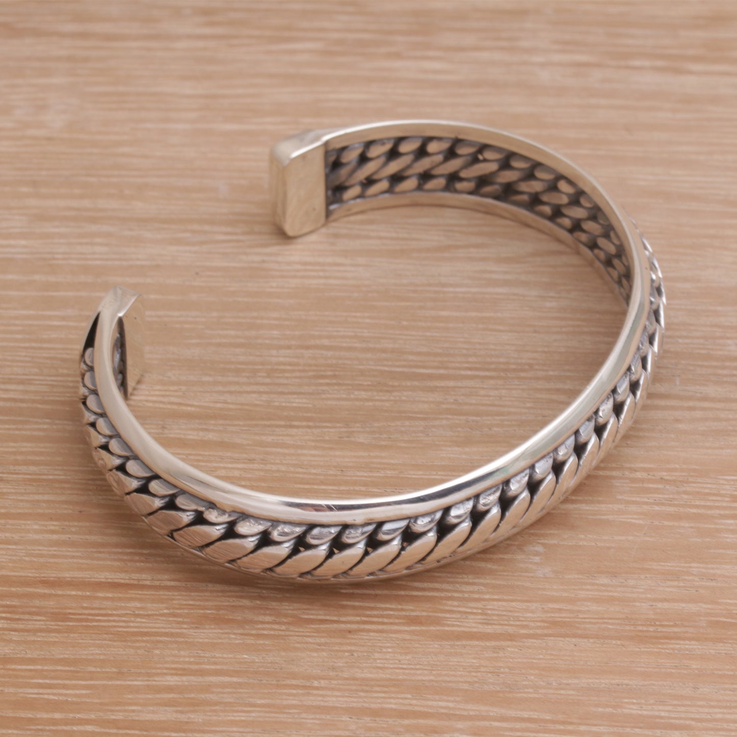 Eternity Bond Sterling Silver Cuff Bracelet Handcrafted in Bali