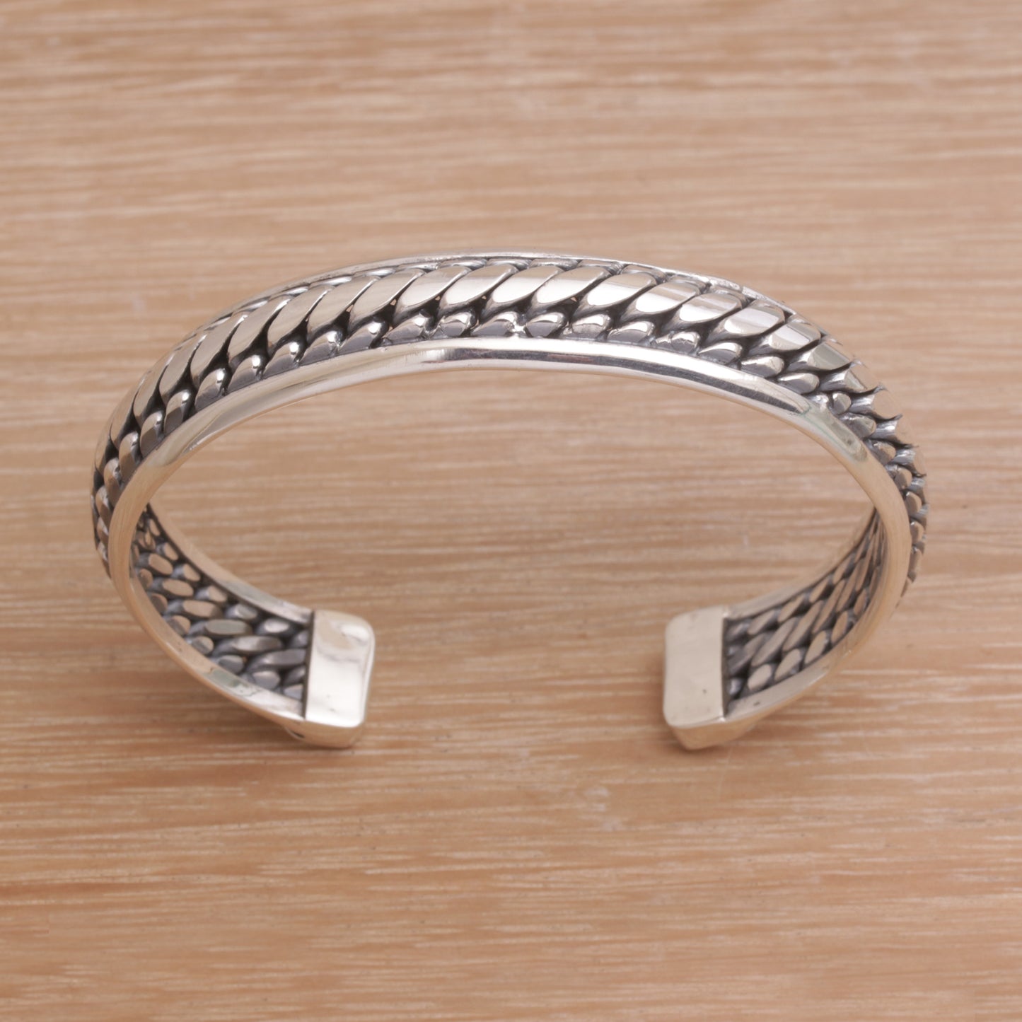 Eternity Bond Sterling Silver Cuff Bracelet Handcrafted in Bali