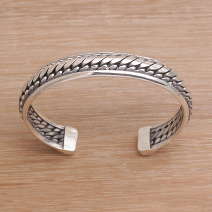 Eternity Bond Sterling Silver Cuff Bracelet Handcrafted in Bali