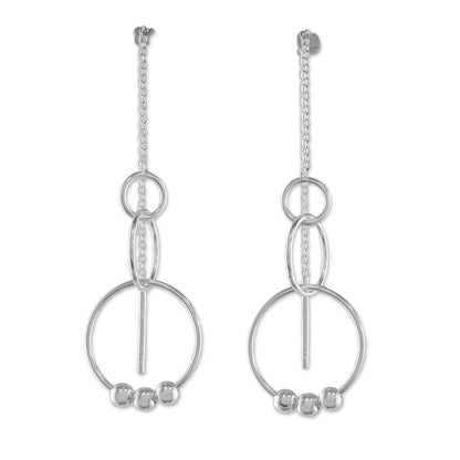 Cascading Circles Sterling Silver Cascading Circles Threader Earrings