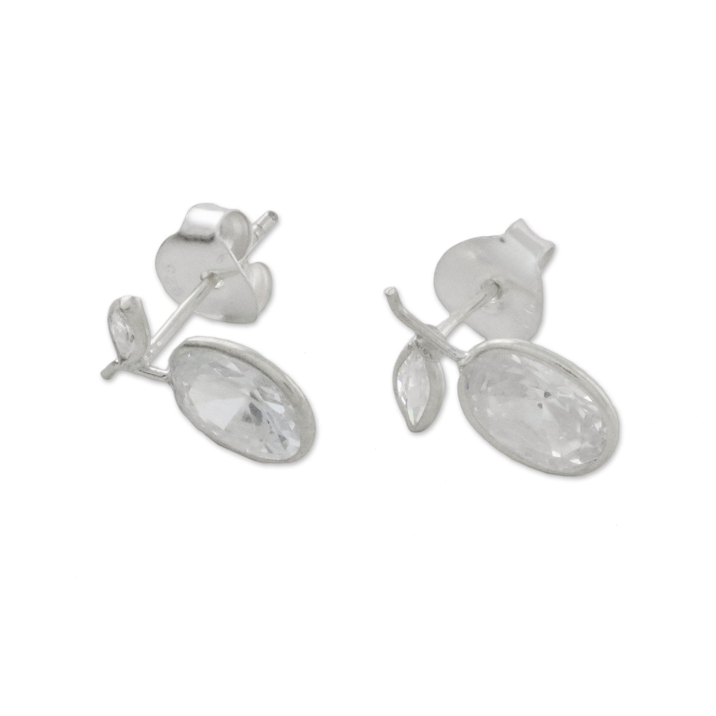 Sparkling Pears Sparkling Quartz Stud Earrings from Thailand