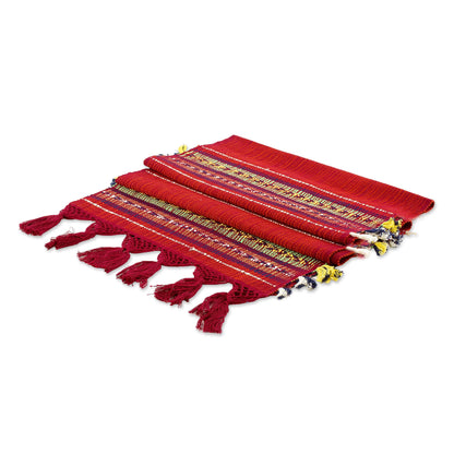 Highland Paths Red Cotton Table Runner