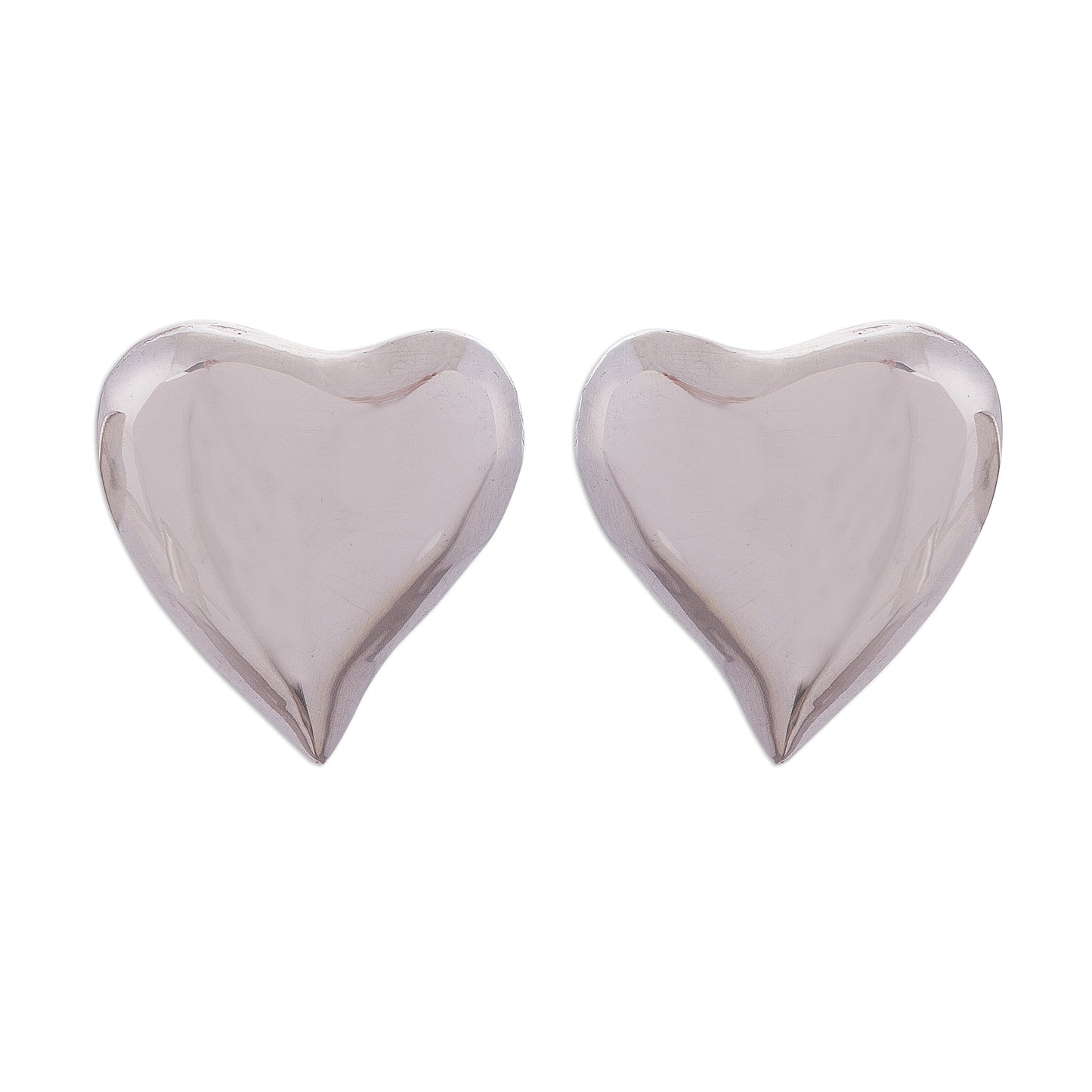 Freeform Love Handcrafted Sterling Silver Heart-Shaped Stud Earrings